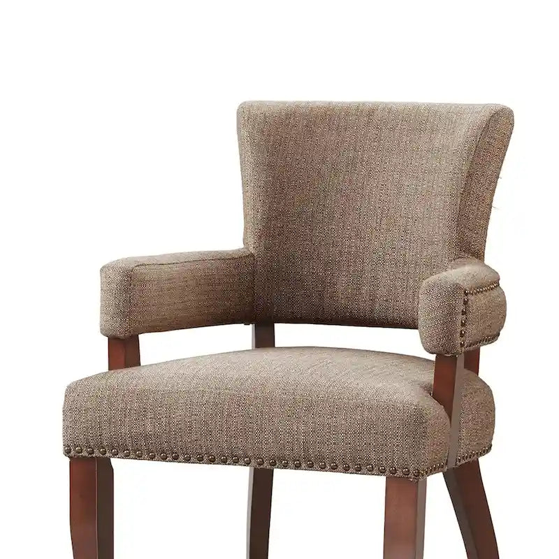 Chaise de salle à manger avec accoudoirs 1 pièce, chaises de salle à manger avec garniture cloutée argentée