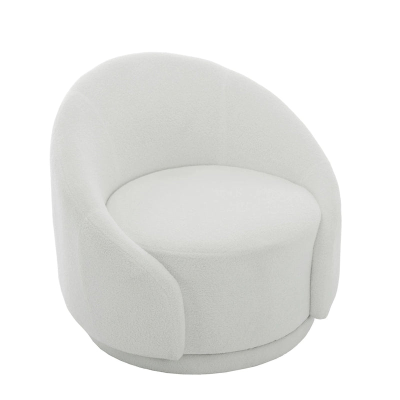 Fauteuils d'appoint pivotants en velours bouclé