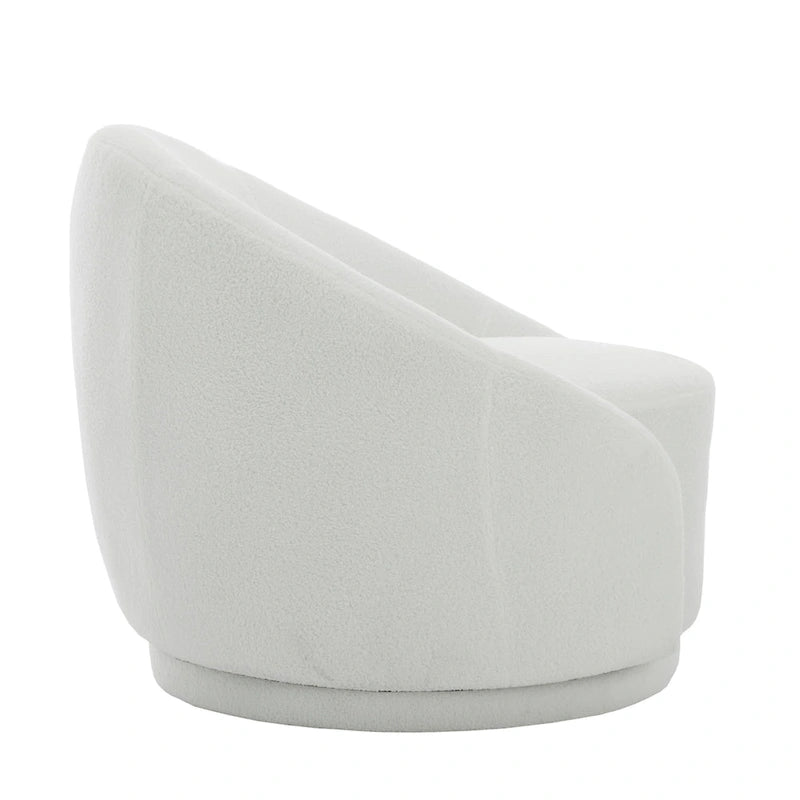 Fauteuils d'appoint pivotants en velours bouclé