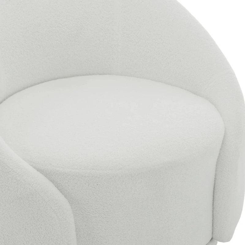 Fauteuils d'appoint pivotants en velours bouclé