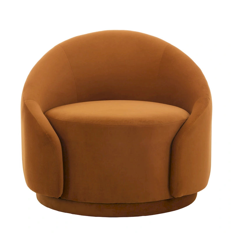 Fauteuils d'appoint pivotants en velours bouclé