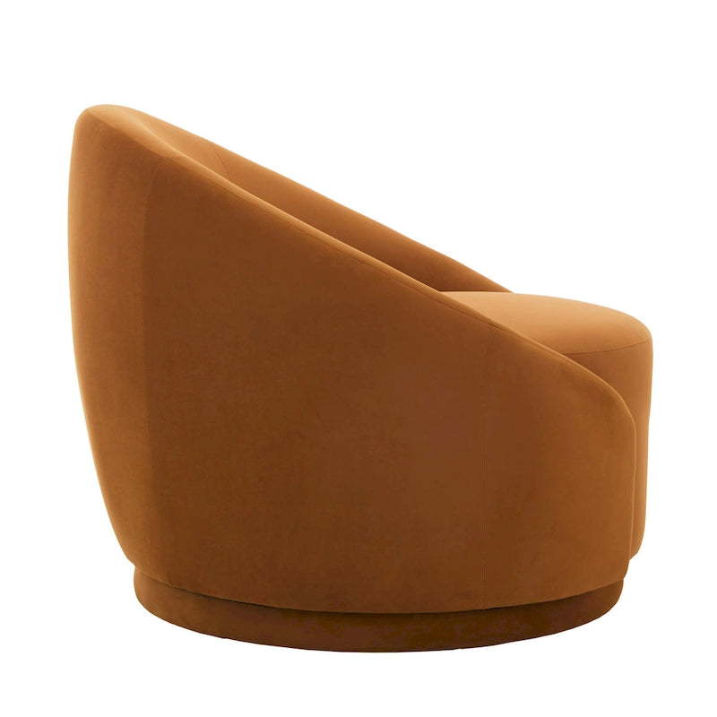 Fauteuils d'appoint pivotants en velours bouclé