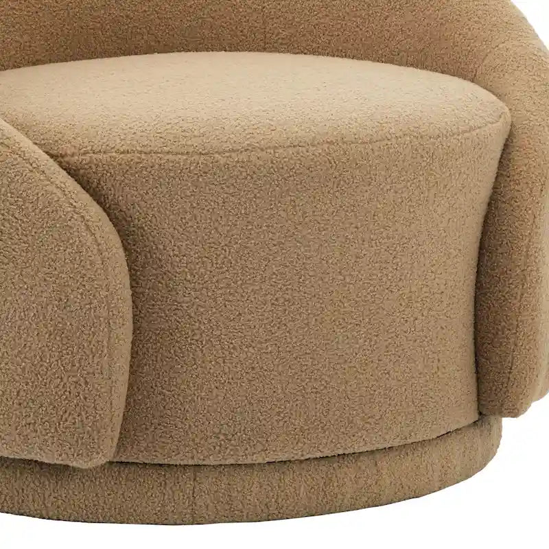 Fauteuils d'appoint pivotants en velours bouclé