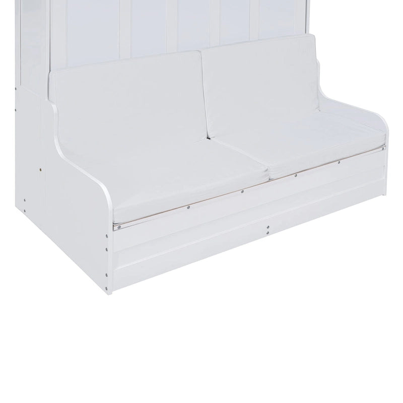 Lit escamotable mural blanc Queen moderne avec coussin