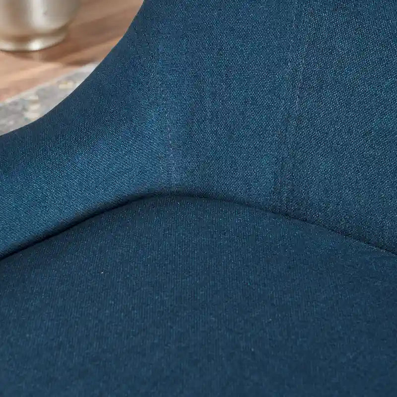 Fauteuil d'appoint moderne 27" à haut dossier, bleu marine, avec pieds en bois de bouleau et dossier incurvé pour salon