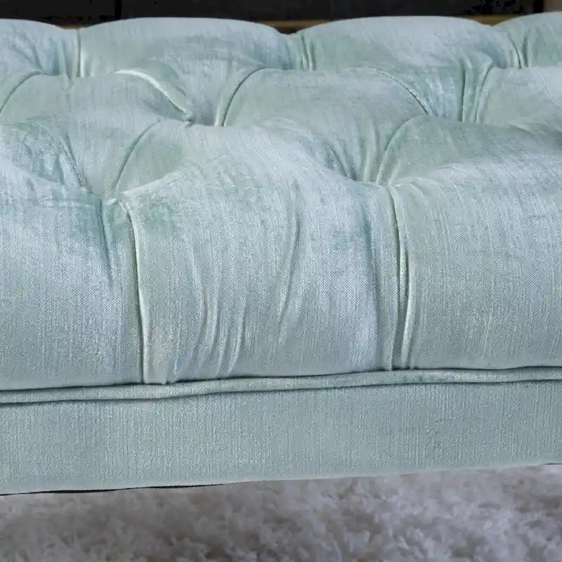 Banc ottoman en velours capitonné