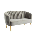 Causeuse capitonnée contemporaine en microfibre veloutée