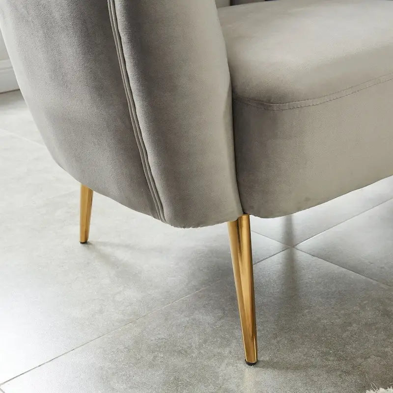Causeuse capitonnée contemporaine en microfibre veloutée