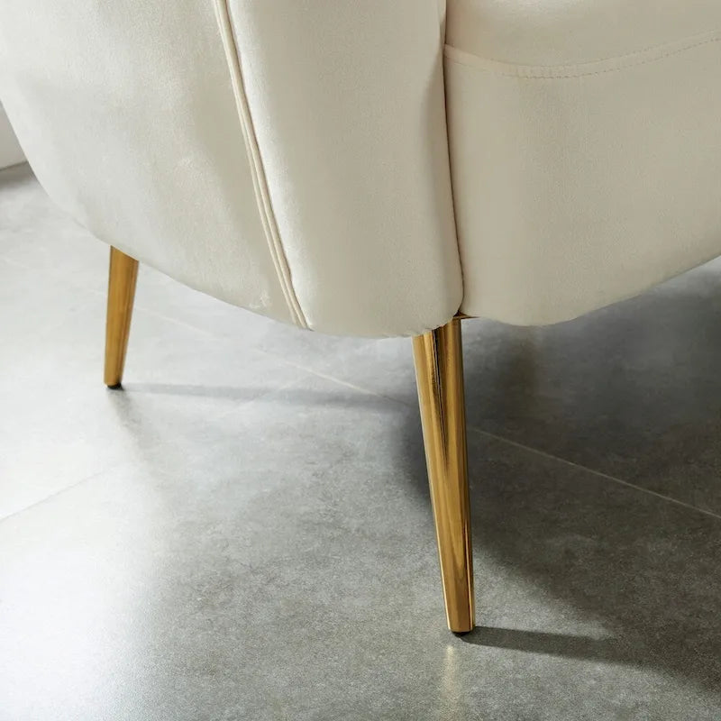 Causeuse capitonnée contemporaine en microfibre veloutée