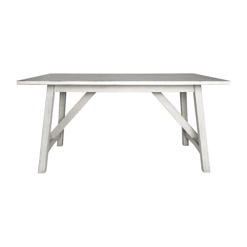 Table à manger en bois massif de qualité commerciale avec piètement tréteau