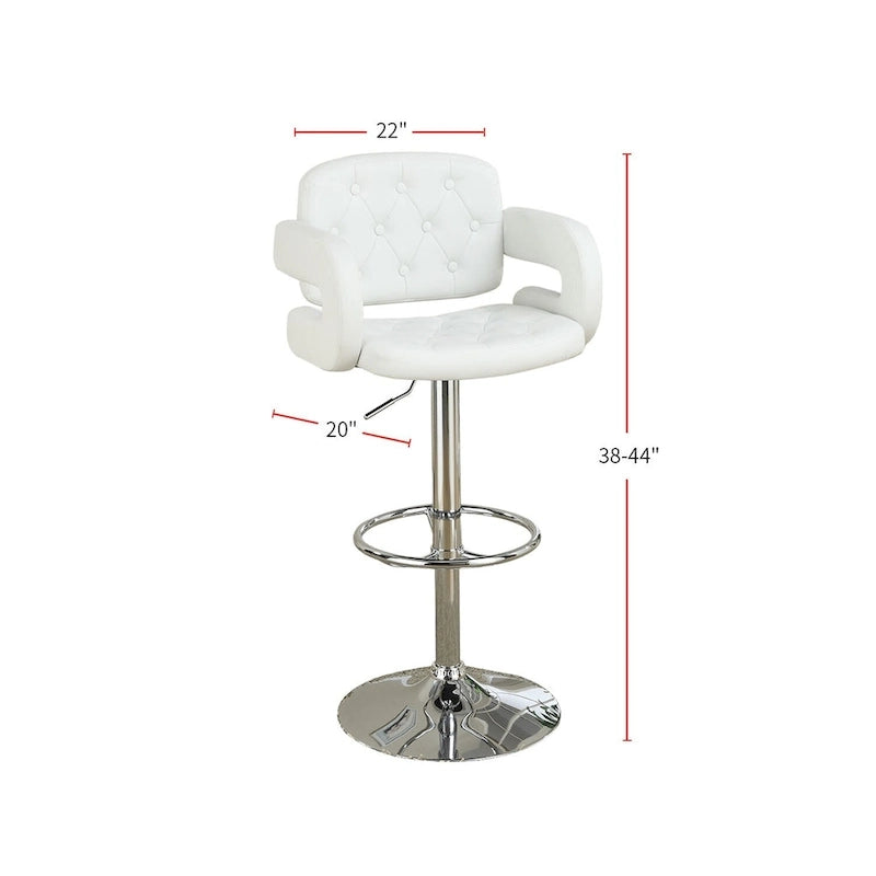 Tabouret de bar réglable en similicuir avec accoudoirs