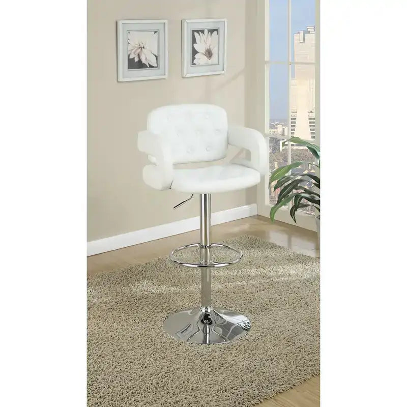 Tabouret de bar réglable en similicuir avec accoudoirs