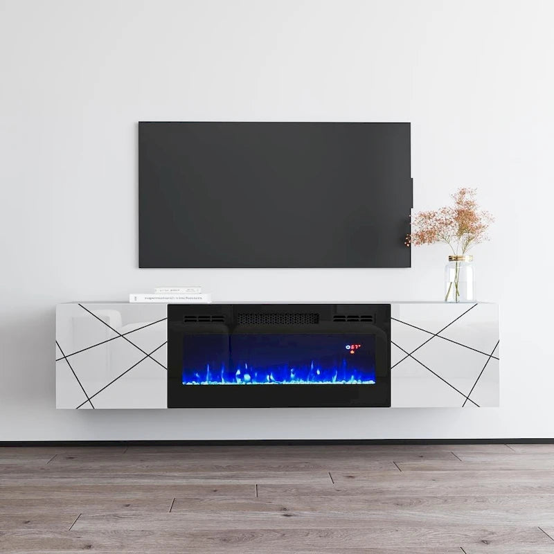 Meuble TV avec cheminée électrique 63