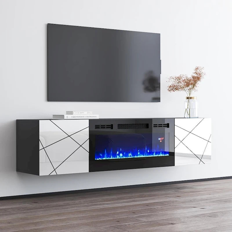 Meuble TV avec cheminée électrique 63