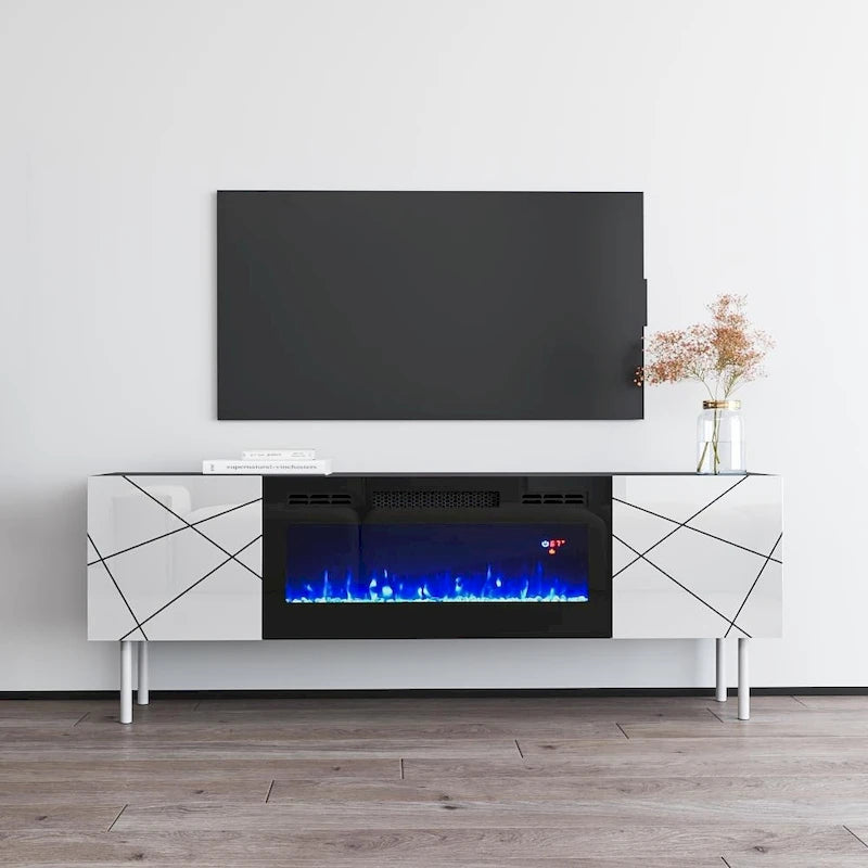 Meuble TV avec cheminée électrique 63