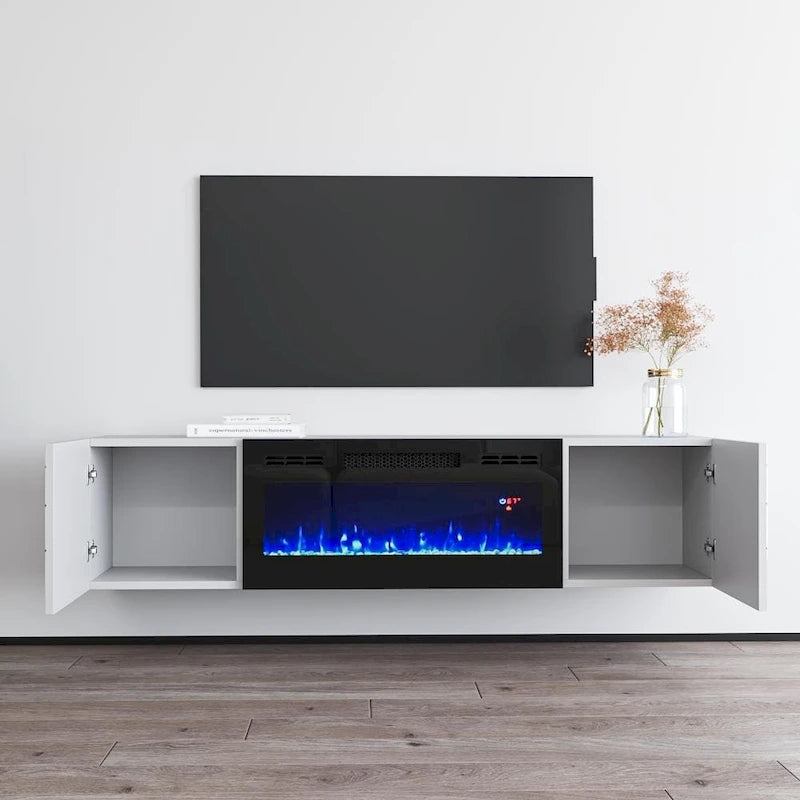 Meuble TV avec cheminée électrique 63