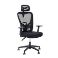 Chaise de bureau à dossier haut en maille avec appui-tête réglable, accoudoirs et fonction d'inclinaison pivotante