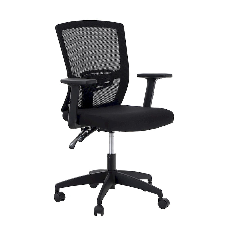 Chaise de bureau à dossier haut en maille avec appui-tête réglable, accoudoirs et fonction d'inclinaison pivotante