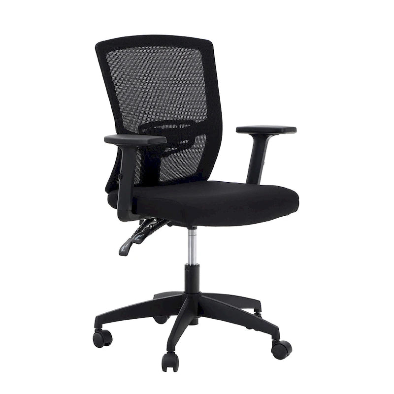 Chaise de bureau à dossier haut en maille avec appui-tête réglable, accoudoirs et fonction d'inclinaison pivotante