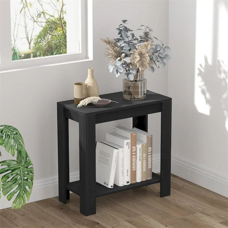 Table d'appoint étroite avec étagère