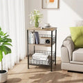 Table d'appoint industrielle rétro avec étagère de rangement - 30P x 40L x 63,5H cm
