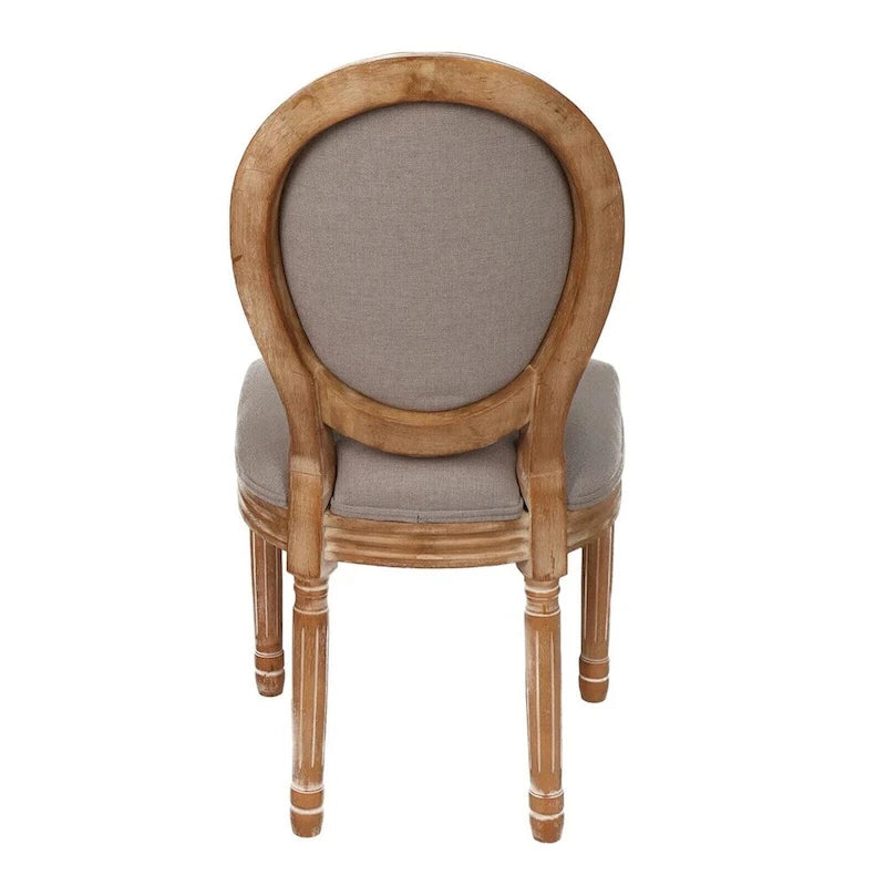 Chaises de salle à manger de style campagnard français à dossier rond, lot de 2, pieds en bois massif