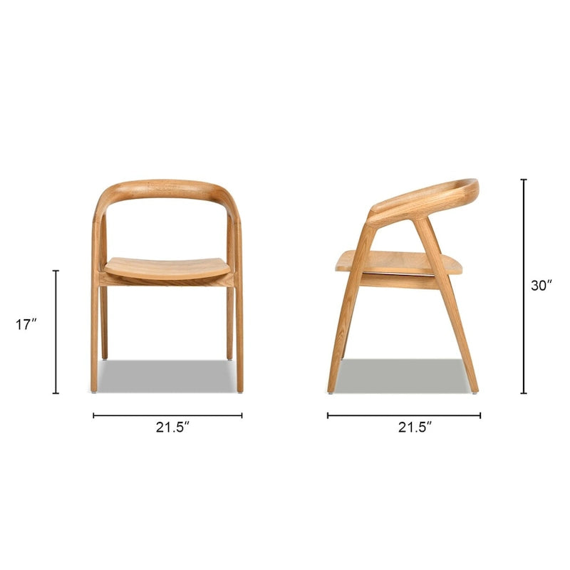 Chaise de salle à manger en chêne sculpté