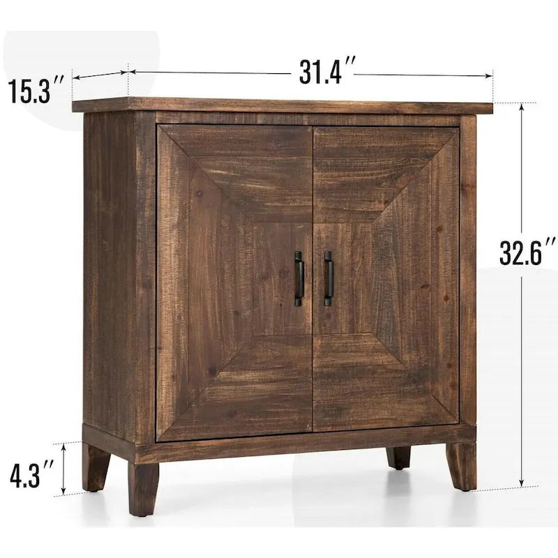 Meuble de rangement 2 portes style bois avec étagères