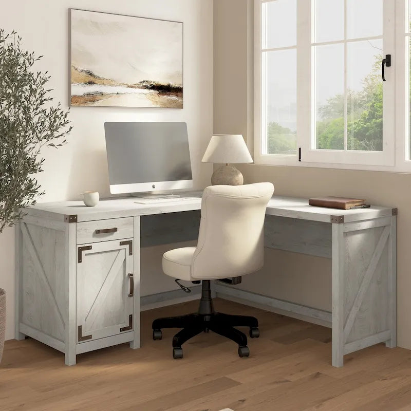 Bureau d'angle 60W avec meuble de rangement