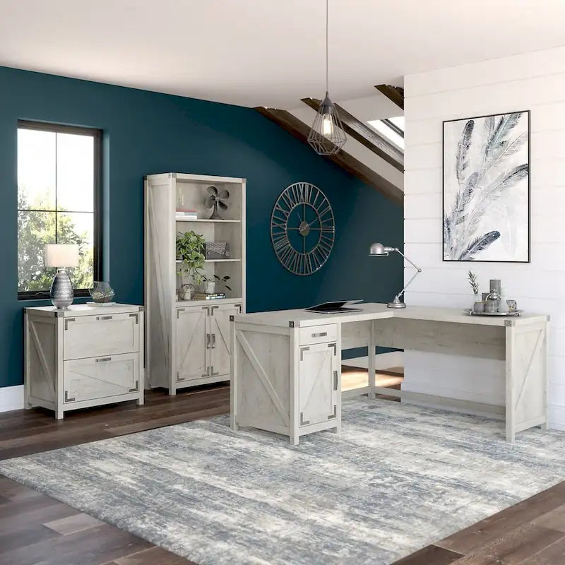 Bureau d'angle 60W avec meuble de rangement